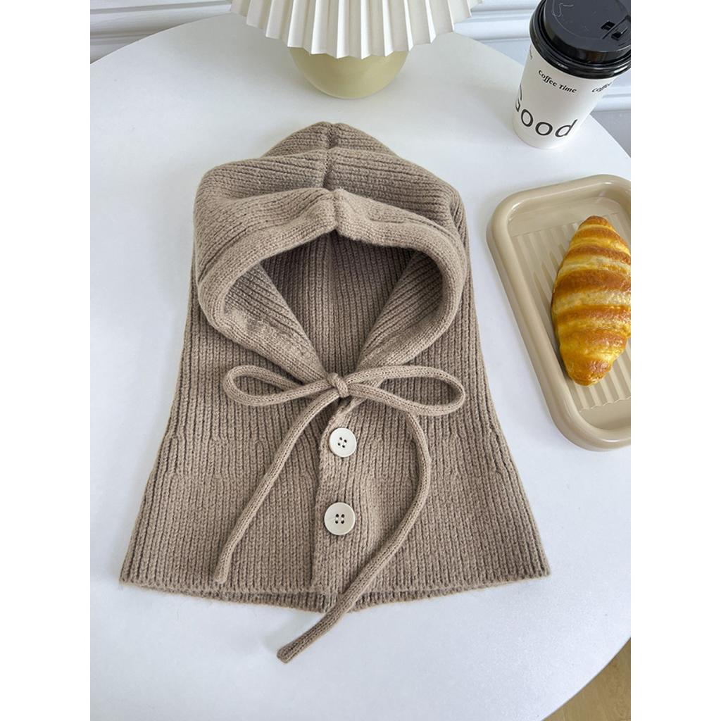 Autumn and Winter, Hat, Women's Hat, Winter Hat, Integrated Scarf, Ear Protection, Woolen Hat, Knitted Hat, Warm Hat