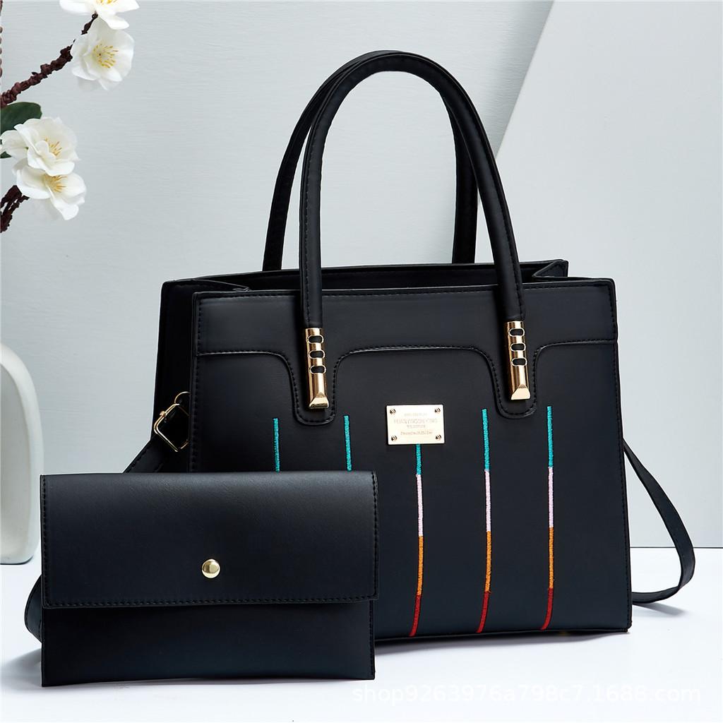 Stylish Colorblock Letter Handbag For Women With Soft Handles And Medium Size