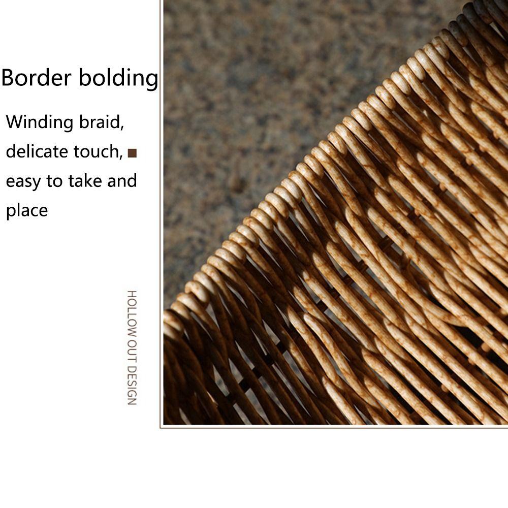 Boat Shape Woven Snacks Serving Tray Handwoven Plastic Braided Fruit Organizer Food