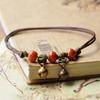 Blue Ceramic Brown Rope Anklet Women Girls Hand-Woven Beaded  Jewelry