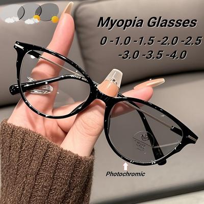 Nové Retro Mačacie Oko Fotochromatické Okuliare na Krátkozrakosť Ultraľahké Neutrálne High-End Štýlové Anti Modré Svetlo Okuliare na Krátkozrakosť