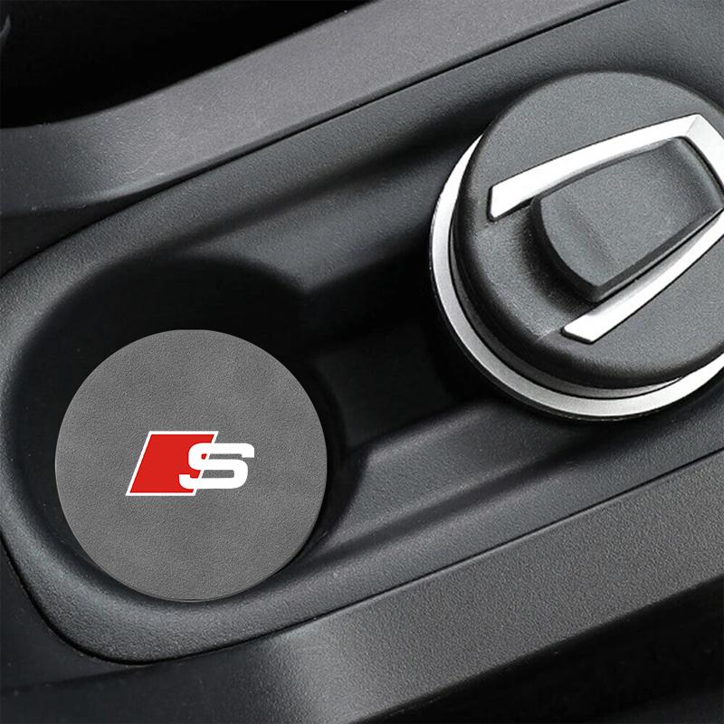 1pcs Suede Car Coaster Mat Water Cup Slots Non-Slip Pad for Audi C5 C6 C7 A4 B6 B8 B7 A6 A3 A5 Q3 Q5 Q7 8P  S3 S5 S1 S4 S2 RS3 RS4 RS5 RS6 RS8