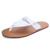 Outdoor Beach Shoes Men Flip Flops Fashion Breathable Summer Light Genuine Leather Casual Shoes Slides Black Sandal Men White