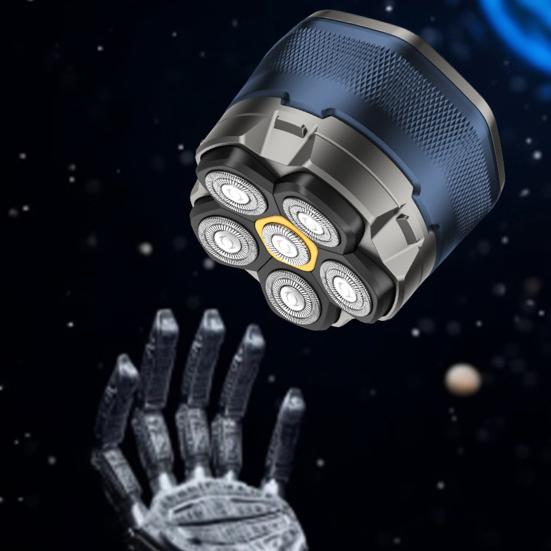 Electric Shaver IPX8 Waterproof Wet Dry Technology 6D Floating Head Quick Shave Magnetic Design LED