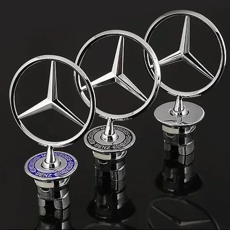 CRU1 Car Engine Hood Emblem Front Bonnet Chrome Mark Accessorie For Mercedes Benz C E S Class W204 W205 W212 W213 W211 W220 W222 W223