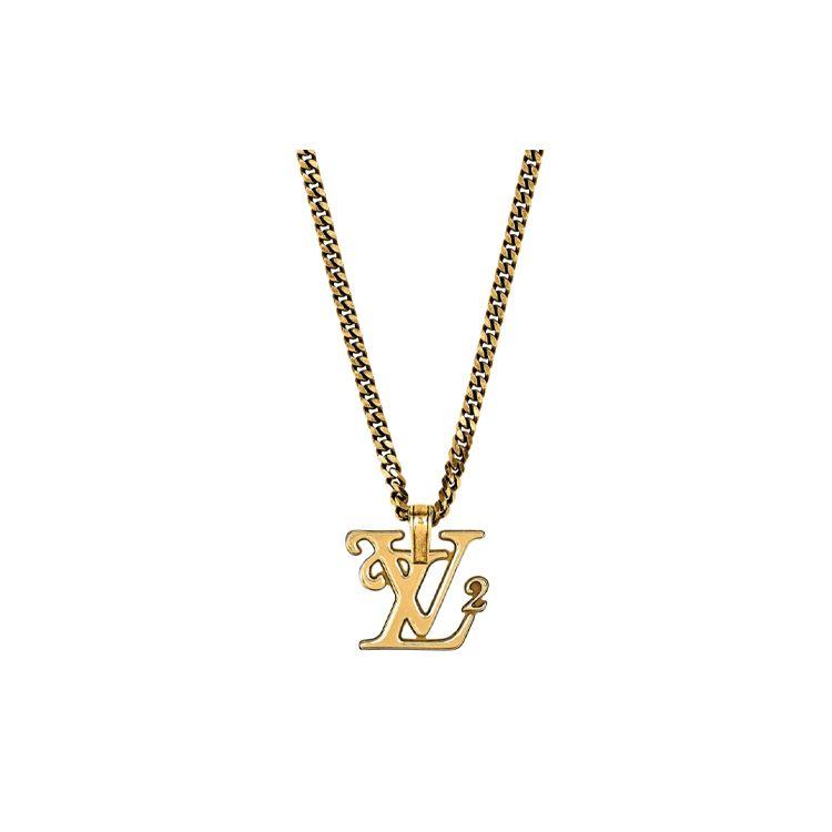

Louis Vuitton Squared Lv Pendant Metal Necklace Men necklace MP2692 Basic Packaging