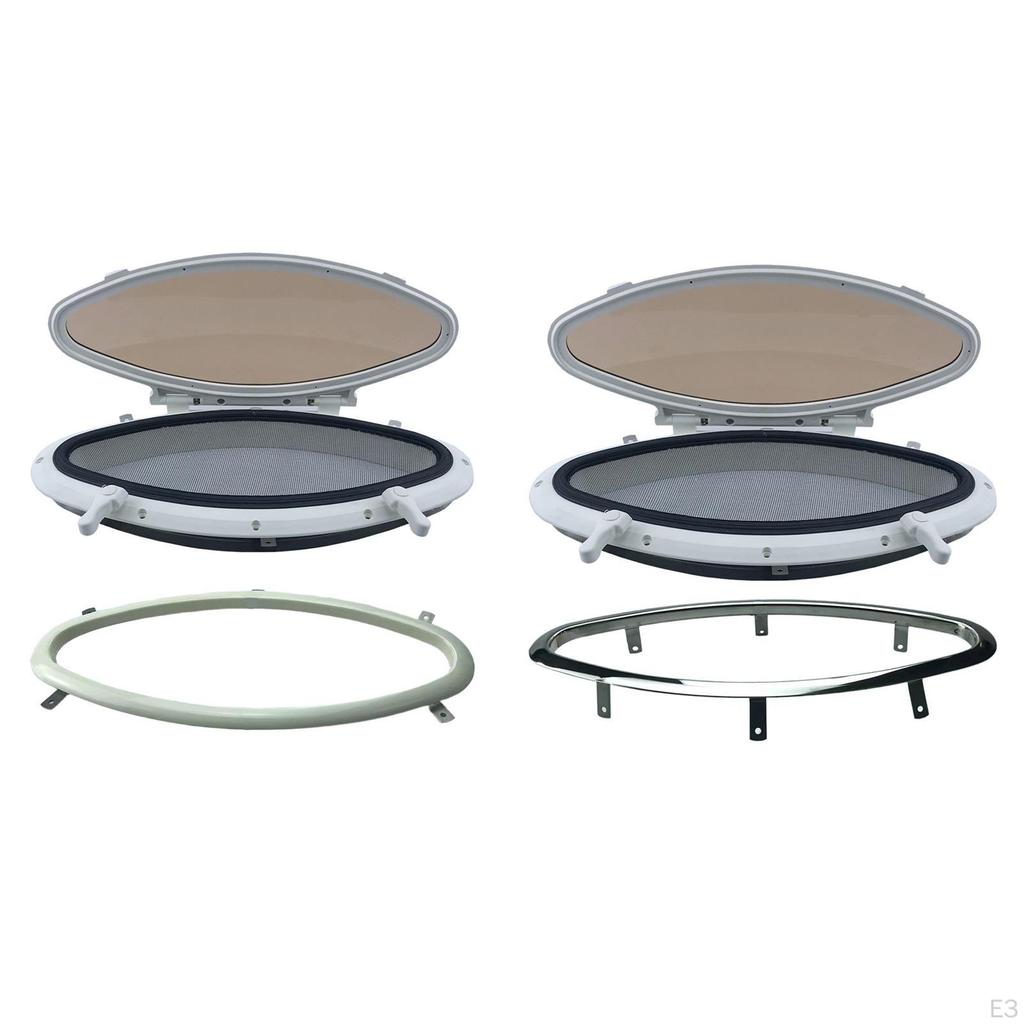 Boat Porthole Port Hole Water Resistant Replacement Accessory Solid with Net Marine Portlight Hatch