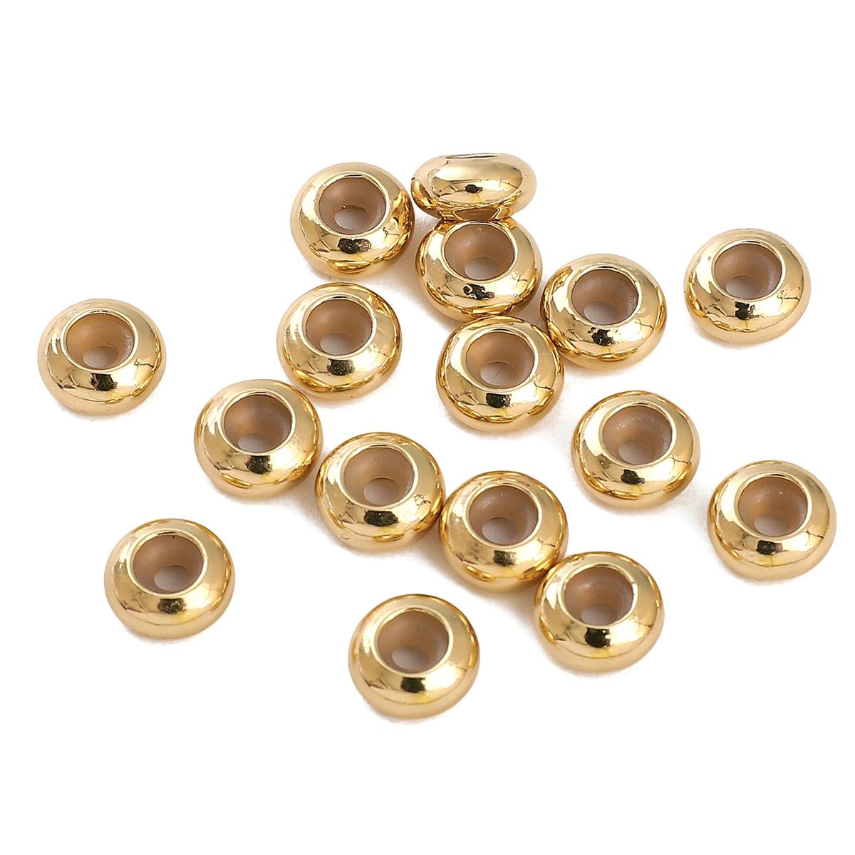 

2шт медные плоские круглые силиконовые бусины для изготовления ювелирных изделий своими руками аксессуары для рукоделия 8mm золотой