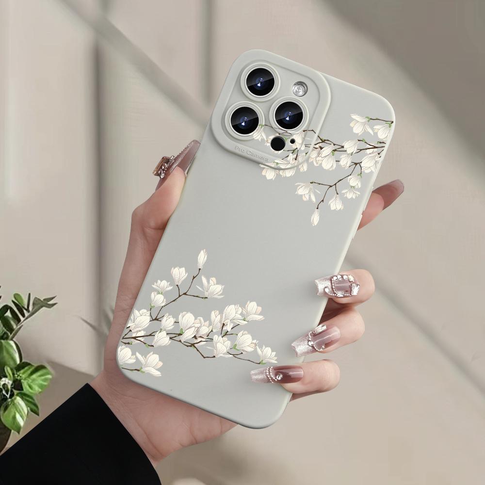 Creative flower pattern phone case suitable for iPhone 17 16 15 14 13 12 11 Pro/Max/Plus anti drop and shockproof back cover