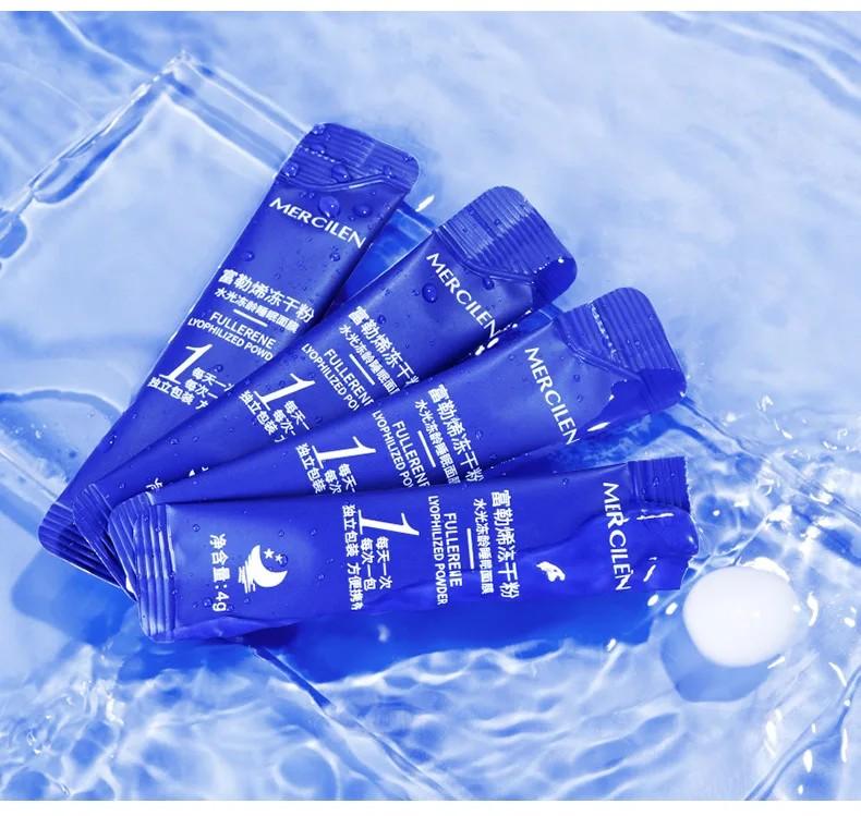 20 Stück Fullerene Gefriergetrocknetes Pulver Schlaf-Gesichtsmasken Anti-Falten Feuchtigkeitsspendend Anti-Aging Aufhellend Gesichtsmaske