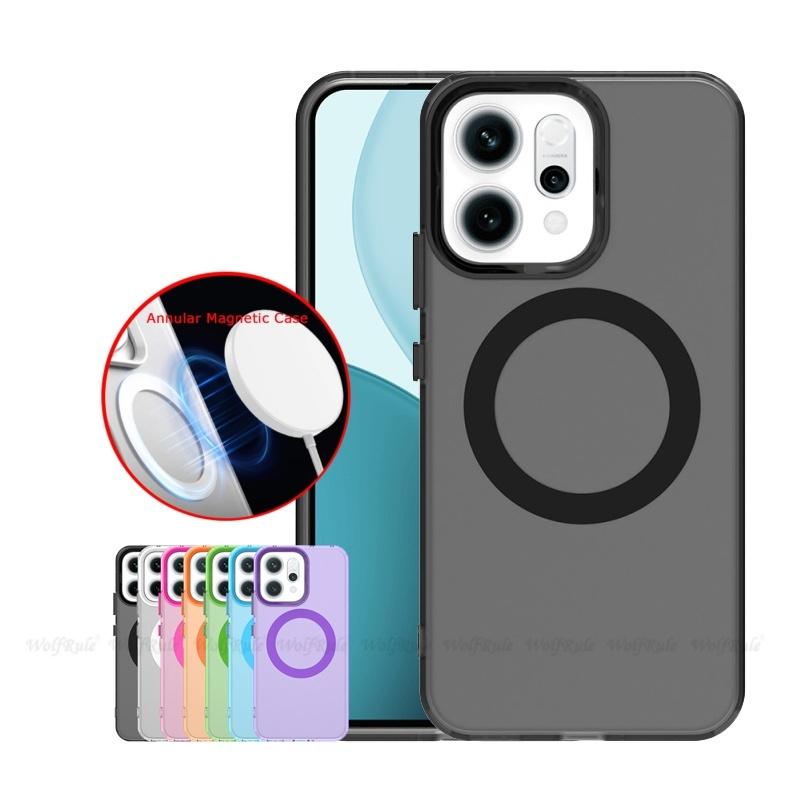 For Reno 14 Pro Case Cover OPPO Reno 14 Pro 5G Capas Shockproof Armor Bumper Annular Magnetic Colour Clear Fundas Reno 14 Pro
