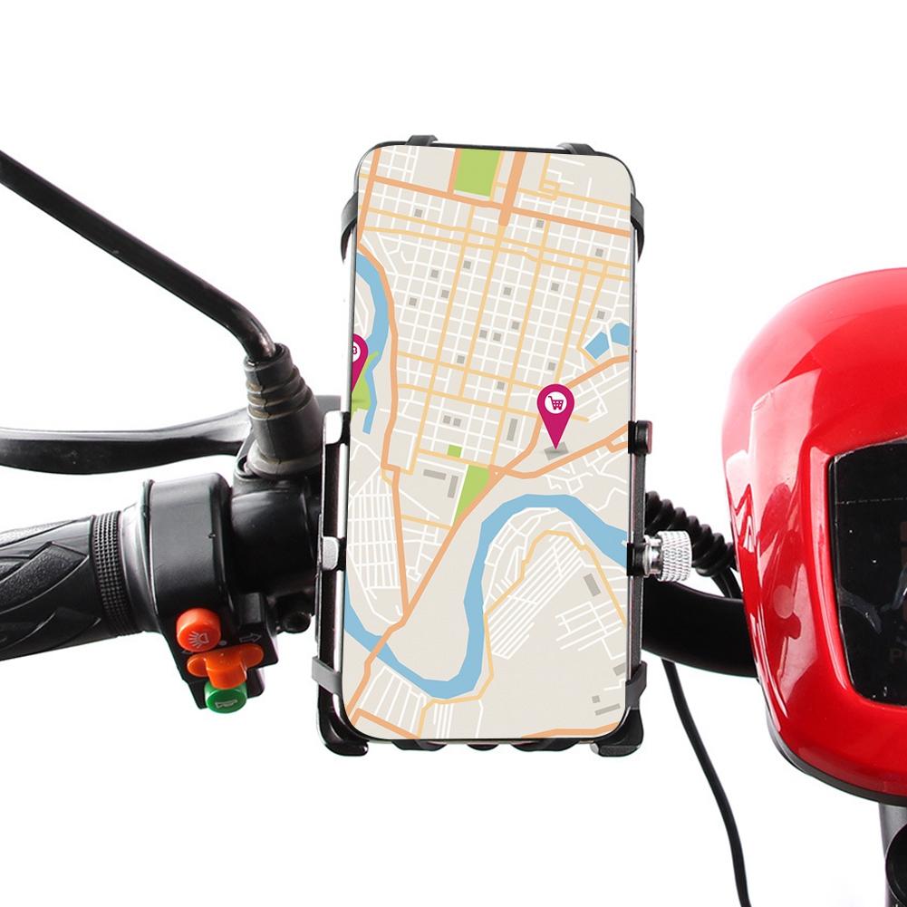 Chargeable Electromobile Phone Holder Handlebar Clamp Ring Bracket for Motorbike Cycling
