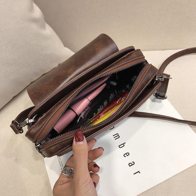 Женская сумочка из матовой натуральной кожи коричневый — фото 9