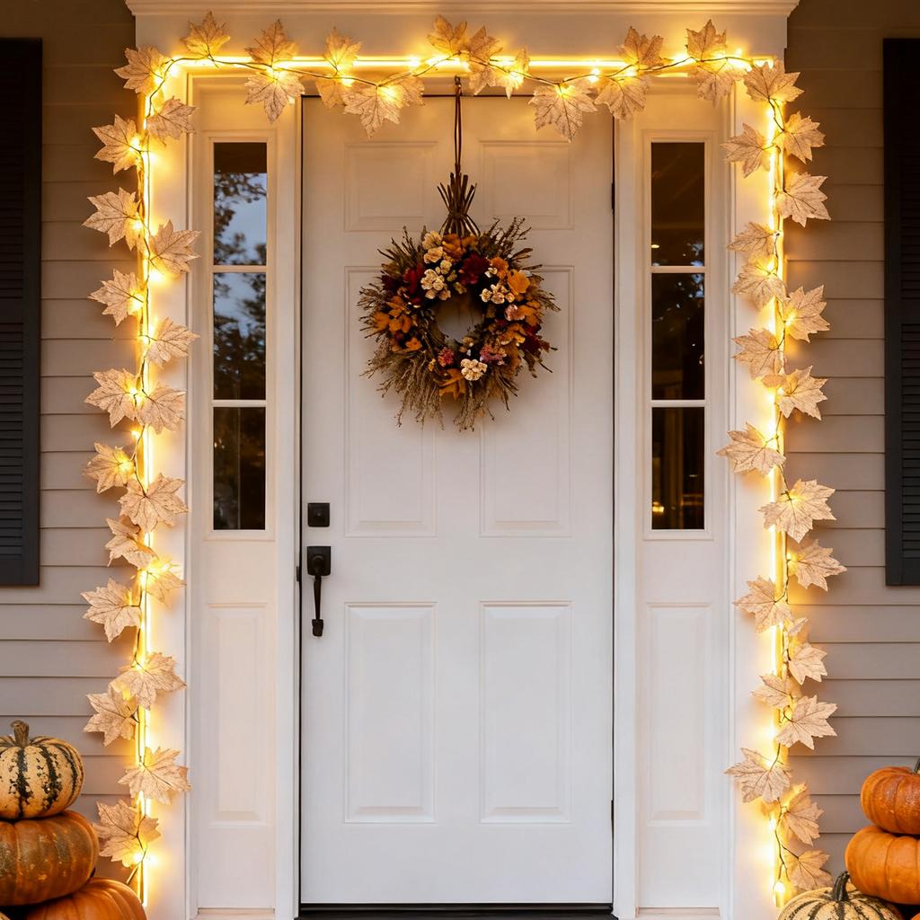 6-Meter Ahornblatt LED Lichterkette, Erntedankdekoration, Festival Lichterkette, Feiertagsdekorative Lichter