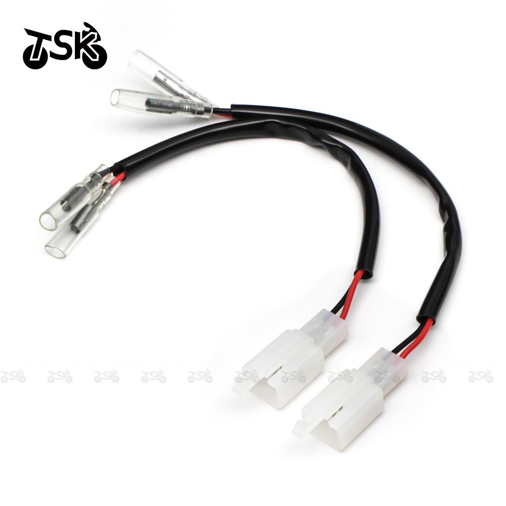 2Pcs Motorcycle Turn Signal Taillight License plate lamp Wiring Harness Connector Turn Signal Plug Adapter for HONDA SUZUKI