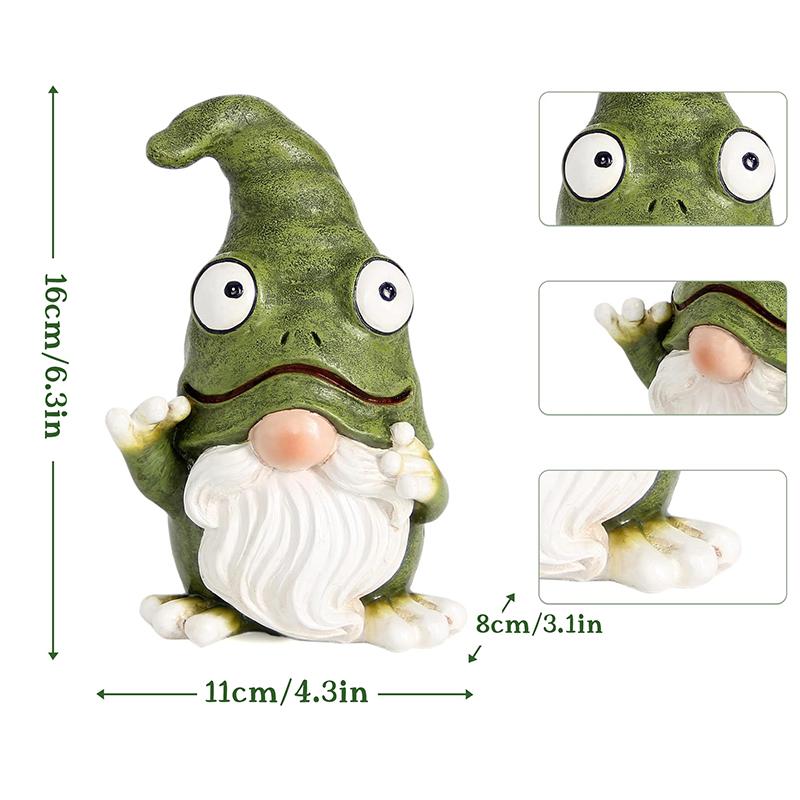 Outdoor Garden Frog Gnome Statue, Garden Gnomes Outdoor Figurine, Sculptures & Statues, Decoration For Outside Yard Lawn Patio