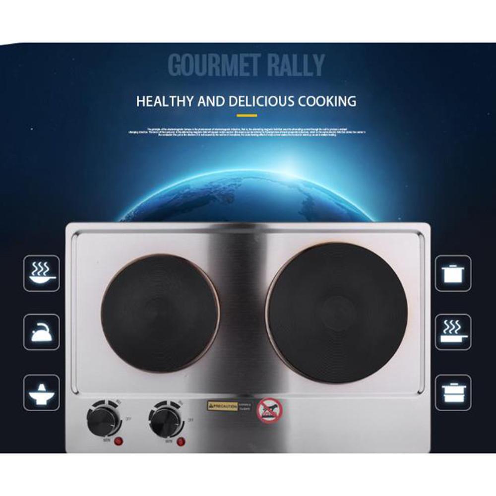 Household Stainless Steel Electric Stove Kitchen Appliance Dual Control Infrared Stove Portable Desktop Burner