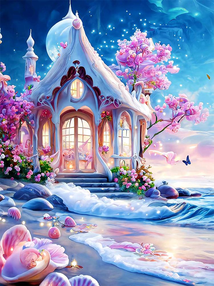 New Colored Diamond Painting Fairy Tale House 5D Diamond Embroidery Home Decoration Dream Castle DIY Mosaic Cross Embroidery