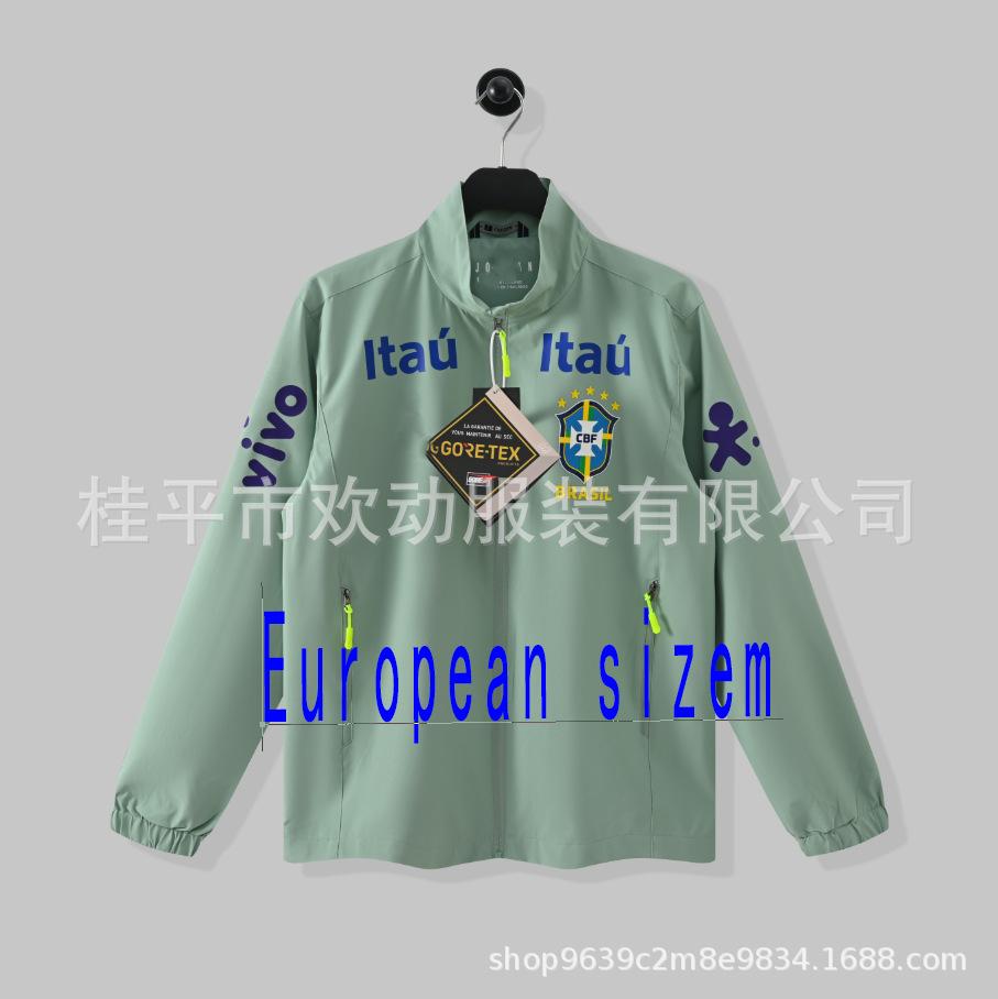Cross-border Football Jersey Brazil Team Neymar Same Jacket Windproof and Waterproof Men's and Women's Thin Sports Winter Jacket