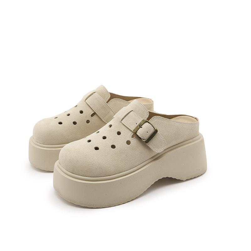 

Versatile and Lightweight Clogs for Women New Thick-soled Shoes Worn with Flip-flops on The Outside 34 бежевий