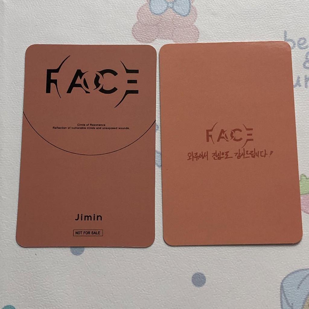 [USED] BTS Jimin Face Lucky Drop Trading Cards (2 pieces)