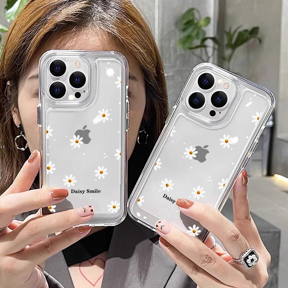 Fashion Flower Daisy Luxury For Samsung Galaxy S21 S25 S24 Ultra S22 FE S23 Plus A55 A56 5G A16 A35 Transparent Soft Clear Funda
