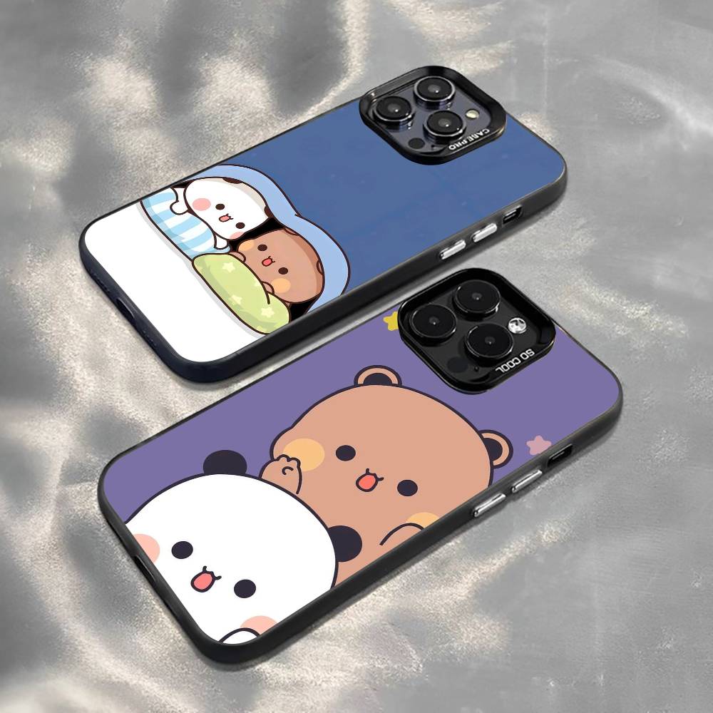 Sweet YiEr & BuBu Phone Case For iPhone 17,16,15,14,13,12,11 Plus,Pro Max,XS,Colorful Silver Black Cover