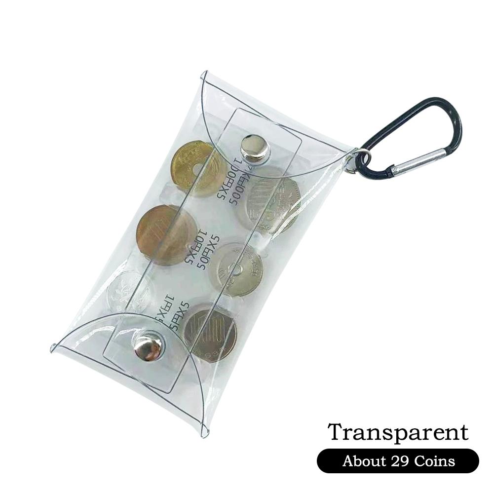 

Японский органайзер для монет с отстегивающимся ПВХ-карманом и карабином, пластиковый кошелек с несколькими отделениями для иен M