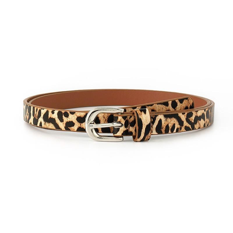 Versatile Alloy Tiger Skin and Leopard Print Thin Waist Belt Narrow Belt Overcoat Skirt Fashionable and Simple Ladies' Belt
