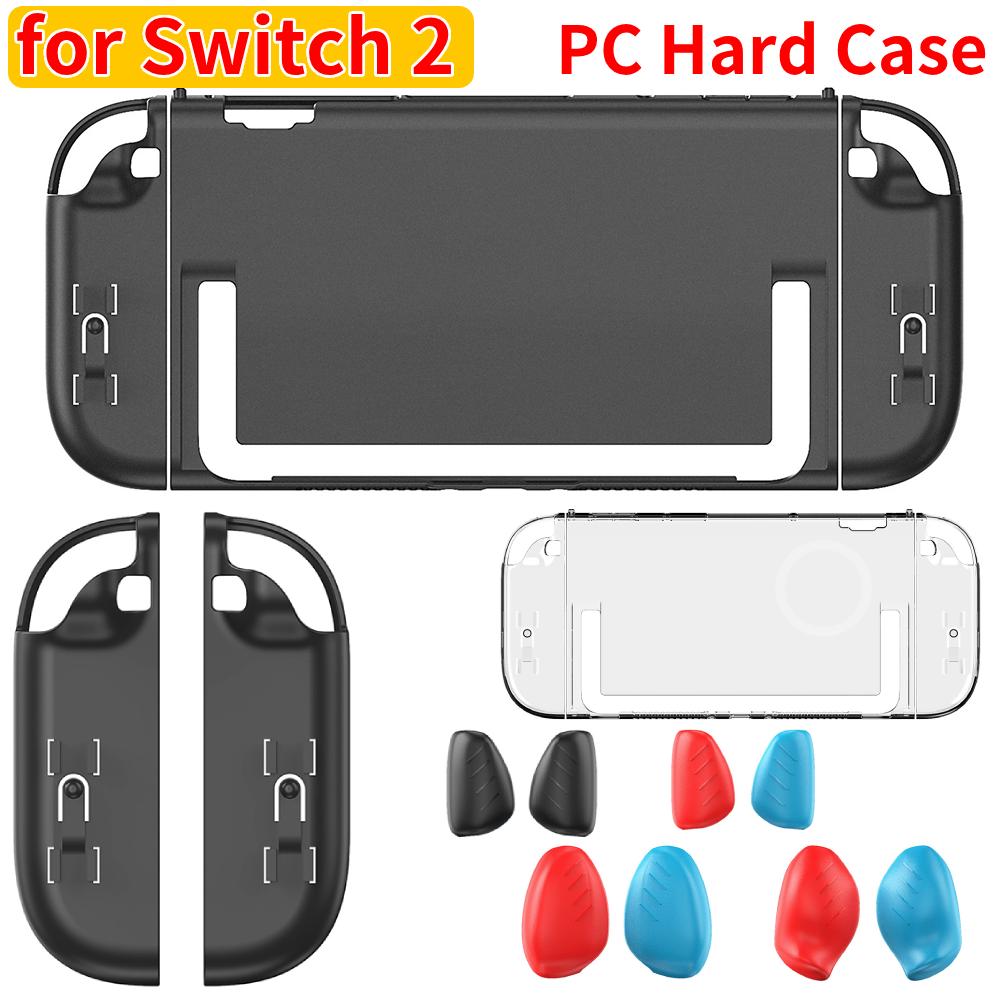 Transparent/Black PC Hard Case for NS 2 Joycon Gamepad Controller Protective Shell Cover Full Protector For Switch 2 Accessories