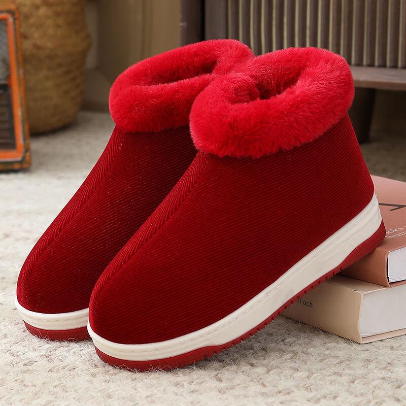 Теплые Нескользящие Зимние Домашние Хлопковые Тапочки