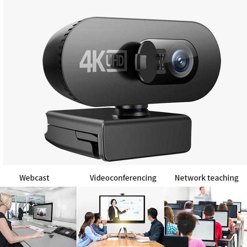 4K Full Hd Web Kamerası Pc İçin Web Kamerası Mini Web Kamerası Mikrofonlu USB Otomatik Odaklama Akış Kamerası Bilgisayar Dizüstü Bilgisayar İçin