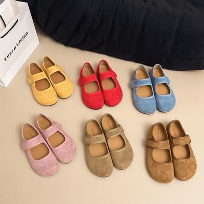 Cuir rétro pour femmes printemps et été nouvelles chaussures plates polyvalentes à une seule bride Velcro chaussures Mary Jane chaussures Doudou
