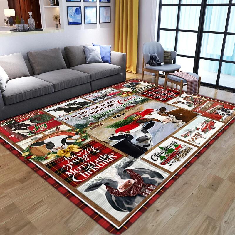 Cartoon Snowman Carpet Merry Christmas Area Rug For Living Room Bedroom Bedside Decor Home Entrance Door Mat Anti-slip Floor Mat