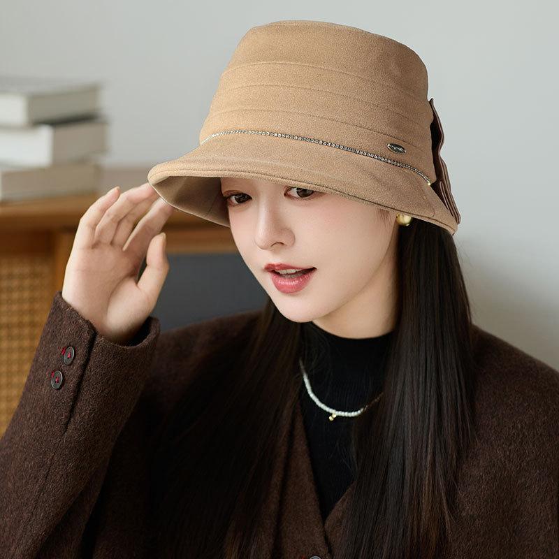 New Wool Retro Fashion Bucket Hat Autumn and Winter Women's Warm Fashion Basin Hat