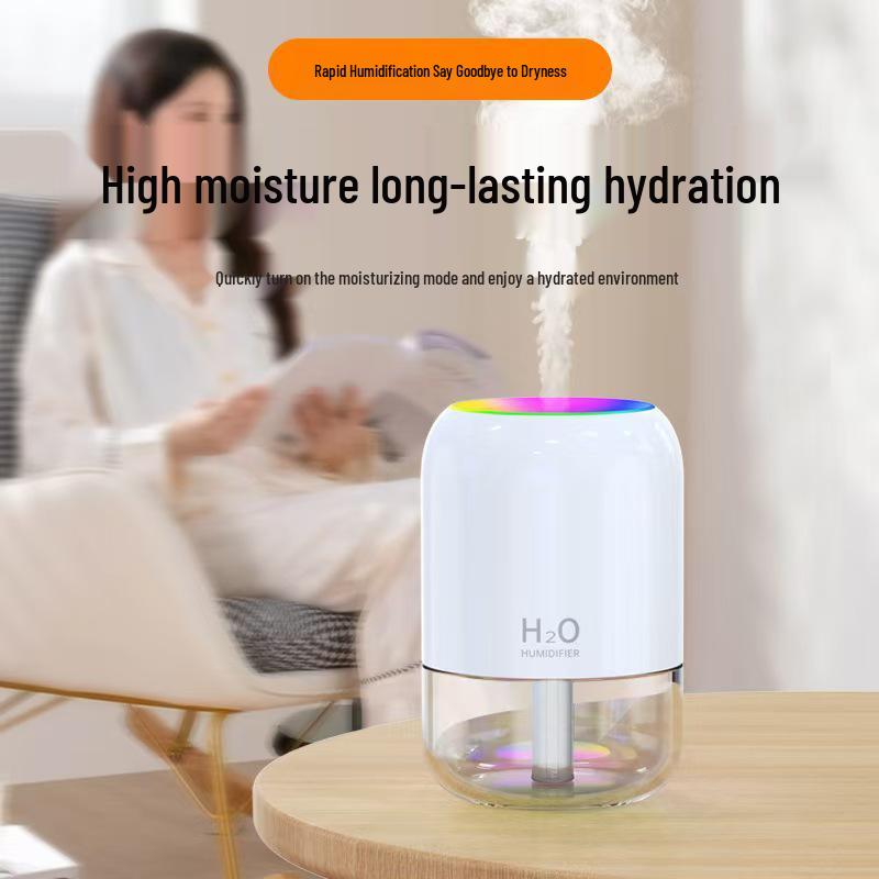 USB Home Humidifier 988: Large-Capacity Aroma Diffuser with Seven-Color LED for Bedroom and Car