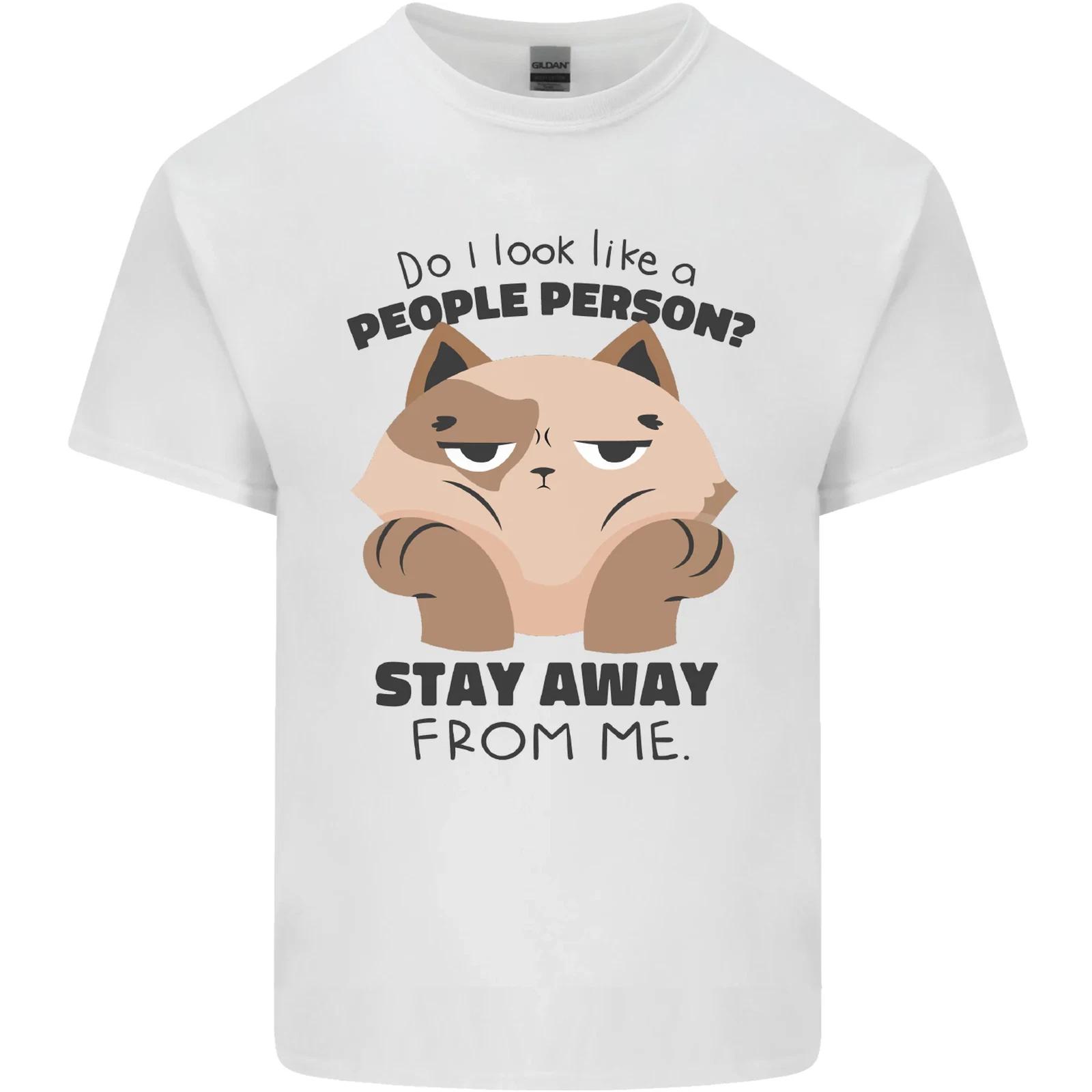 Do I Look Like a People Person Funny Cat Kids T-Shirt Childrens M