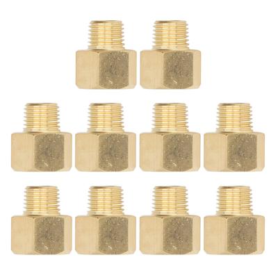 10 Stück Messingrohrfittings 3/8 Zoll NPT Außengewinde auf 1/4 Zoll NPT Innengewinde Verlängerungsadapter Sanitärzubehör