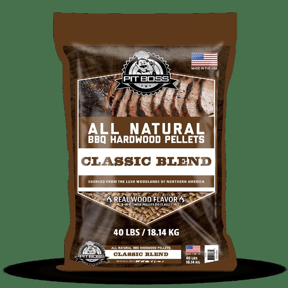 

100 Natural Hardwood BBQ Grilling Pellets Classic Blend Pecan Hickory Mesquite Flavor Smoke Wood 40lb Bag Low Ash Clean Cooking United States