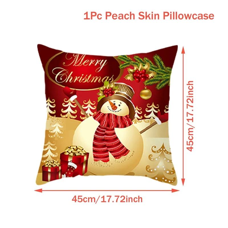 Christmas Cushion Cover Merry Christmas Decorations for Home 2026 Christmas Ornament Navidad Noel Xmas Gifts Happy New Year 2026