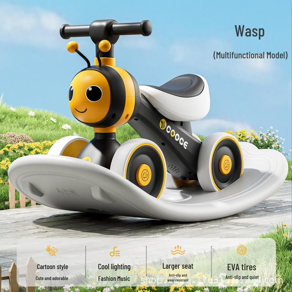 Children's 4-Wheel Balance Bike & Walker for Ages 1-6: Anti-Rollover Toddler Ride-On Toy