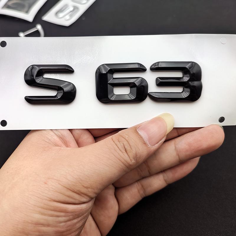cxjva7 3D ABS Chrome S 63 Logo S63 Emblem Letters Sticker Car Trunk Badge Decal For S63 C217 Accessories
