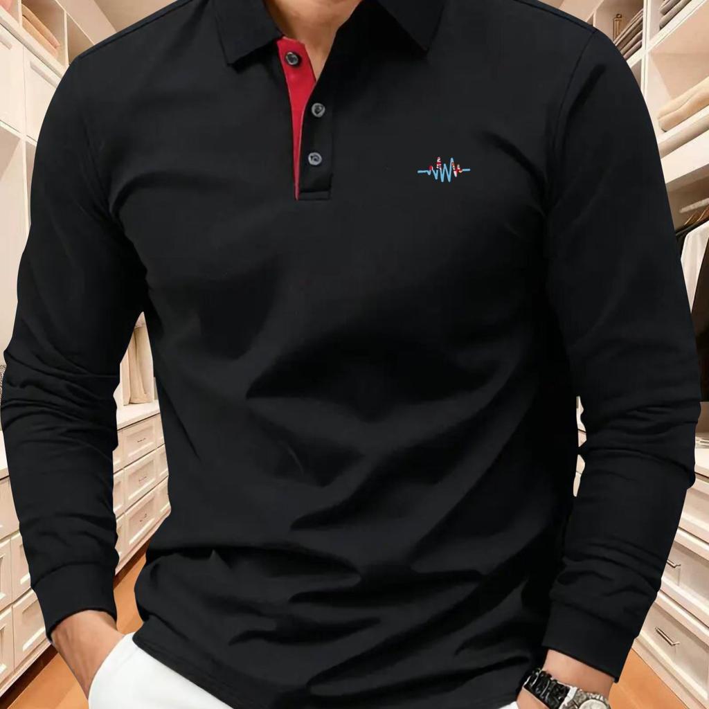 This Men's High-end Long-sleeve Polo.It Offers a Comfortable Fit, Suitable for Outdoor Sports, Casual Wear, and Light Business Occasions Fashionable