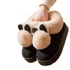 Winter Plush Slippers for Women  Thick Sole House Shoes Cozy Faux Rabbit Fur Indoor Slides with Closed Back