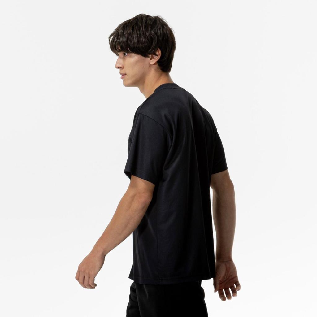 NaviDry Short Sleeve Training Size XL Exclusive Model Men's T-Shirt, U-Neck, Moisture-Wicking, Quick-Drying, Underwear, Black/Black, (32MAC190)