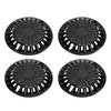 4PCS R15 Hub Caps 15 Inch Thick ABS Stylish Wheel Rim Cover Hubcap Replacement for Fiat 500 Black
