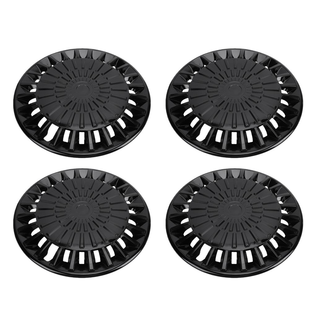 4PCS R15 Hub Caps 15 Inch Thick ABS Stylish Wheel Rim Cover Hubcap Replacement for Fiat 500 Black