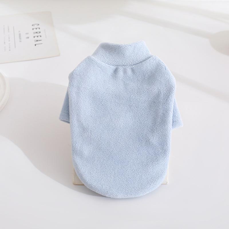 Pet Warm High Collar Hoodie - Solid Color Autumn/Winter Base Layer for Dogs & Cats