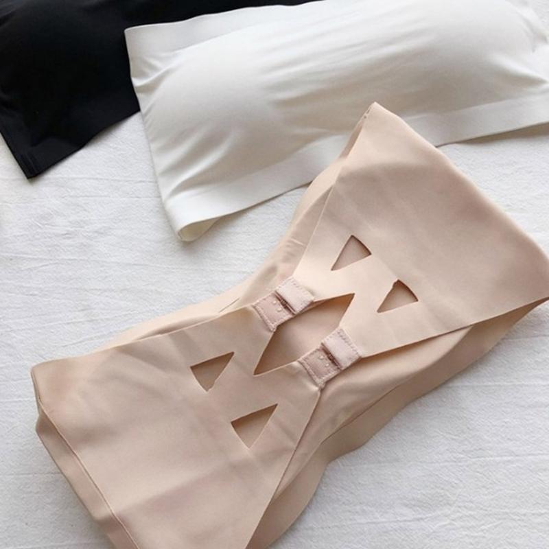 Strapless Bralettes for Women Nonslip Bandeau Bra Seamless Wireless Strapless Bra Padded Tube Top Bras