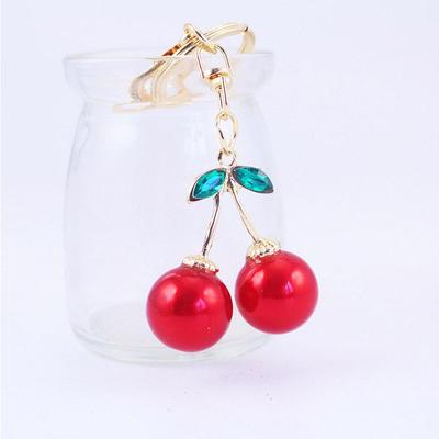 Portachiavi con ciondolo in cristallo rosso ciliegia – Ciondolo per borsa da donna e regalo artigianale